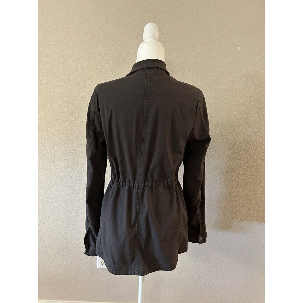 Lucky Brand Utility Military Jacket Womens Medium Drawstring Canvas Cotton Green - Picture 4 of 6